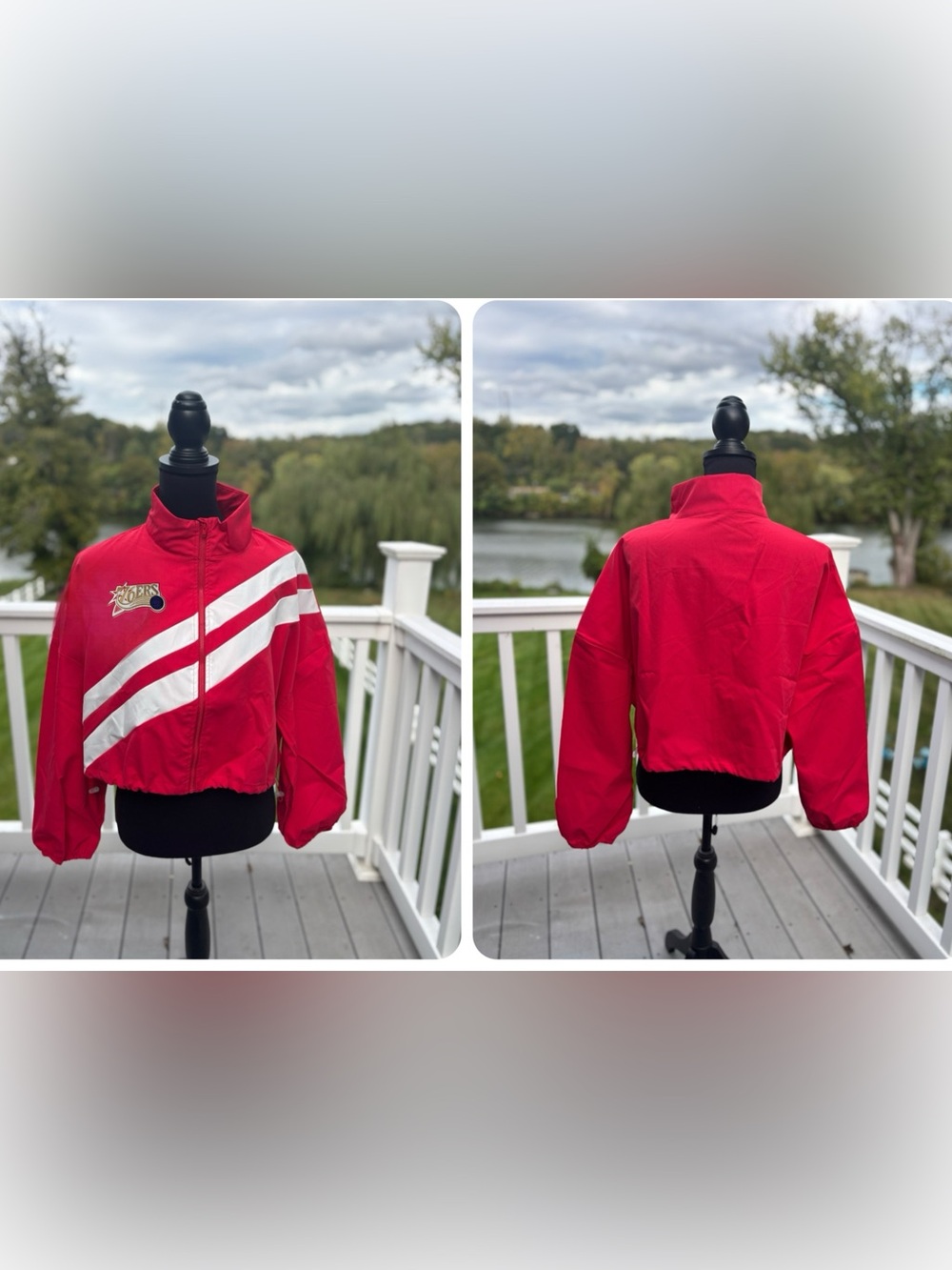 Ready for Lebron! Red Windbreaker Jacket with White Stripe